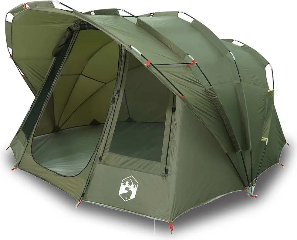 vidaXL Cort de pescuit 5 persoane, verde măsliniu, impermeabil