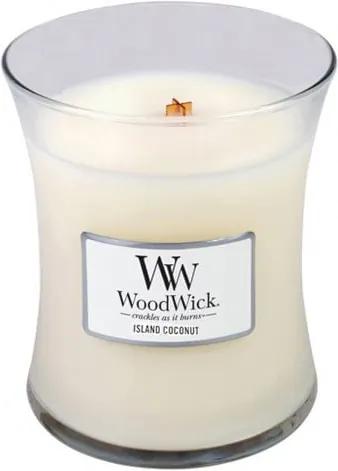 Lumânare parfumată WoodWick, aromă de cocos, 60 ore