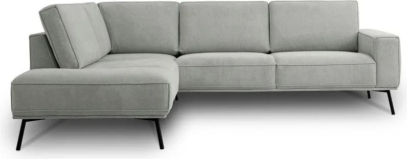 Colțar gri deschis cu tapițerie din chenille (cu colț pe partea stângă/în formă de ”L”) Amsterdam – Scandic