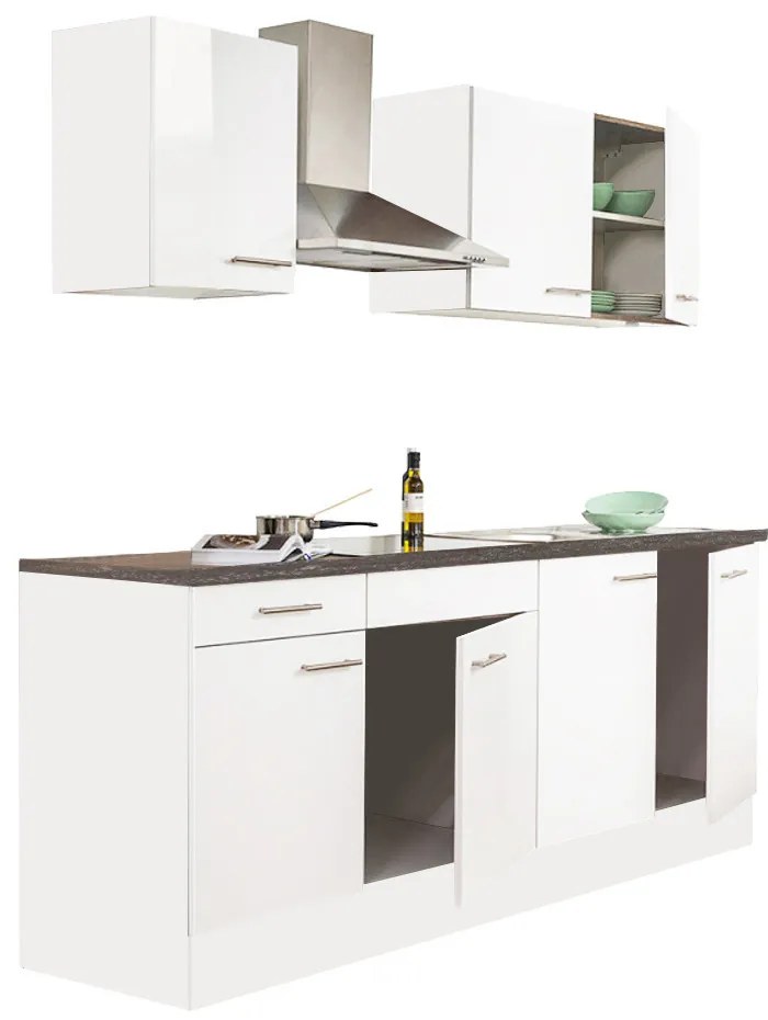 Mobilă de bucătărie Yorki 210, corp alb, cu față alb satinat