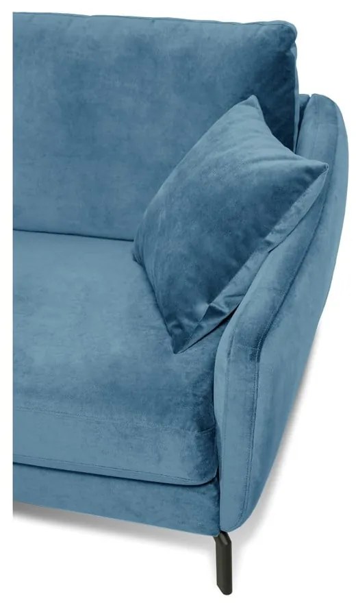 Colțar albastru din catifea (cu șezlong pe partea stângă ) Magic - Scandic