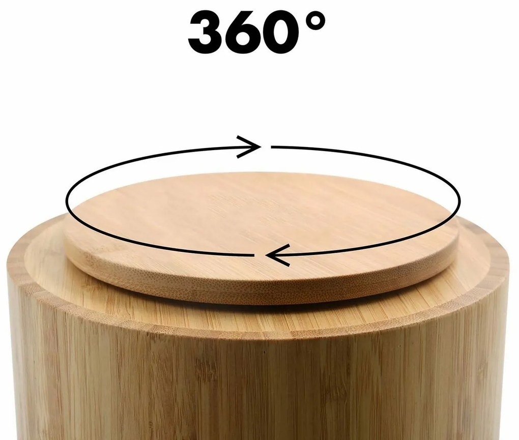 Organizator rotativ din bambus pentru cosmetice MSV Isalys 20 x 15,3 cm