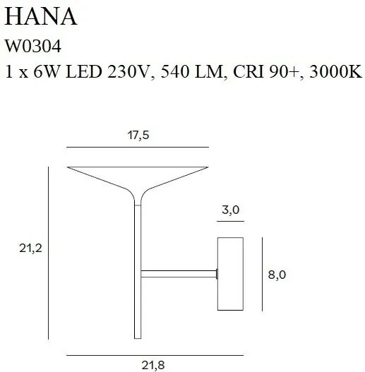 Aplica de perete LED design modern HANA auriu
