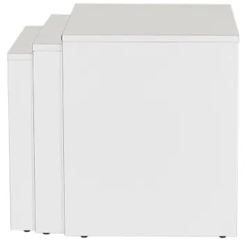 SET 3x măsuță de cafea de culoare albă