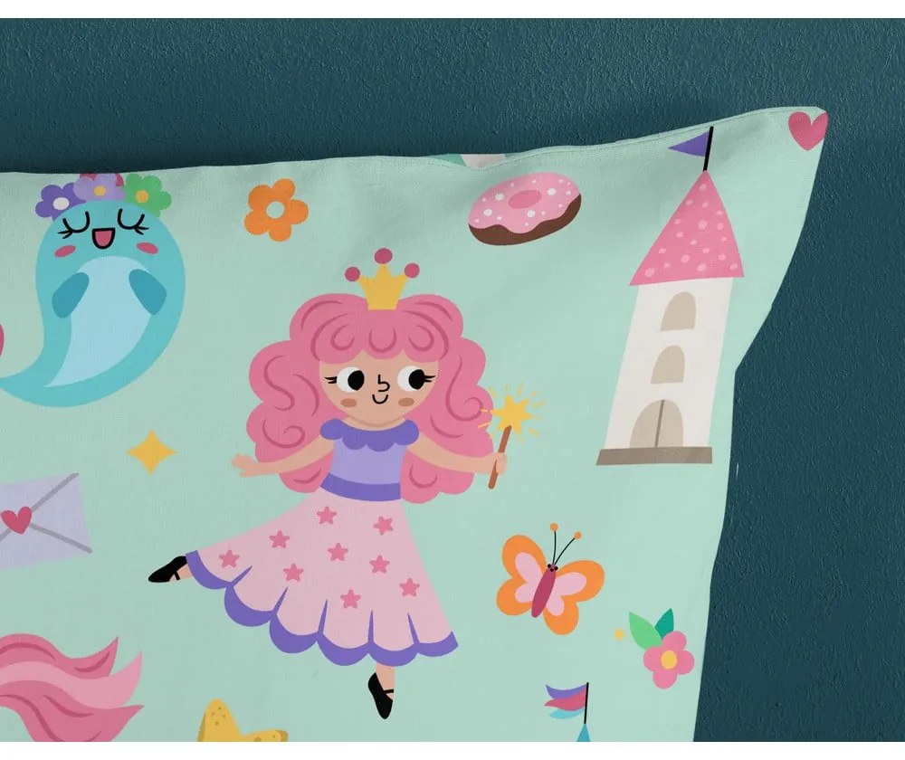 Lenjerie de pat pentru copii verde-mentă din bumbac pentru pătuț 100x135 cm Fantastic – Good Morning