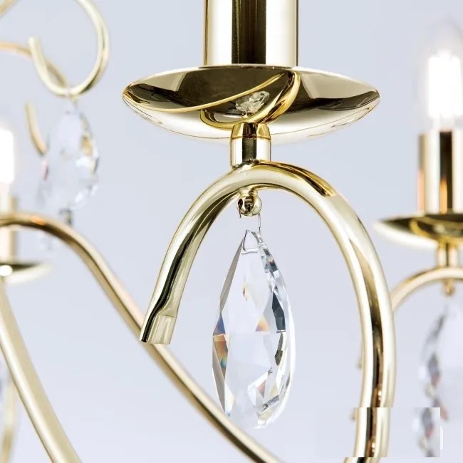 Candelabru 5 brate stil clasic cu cristale K9 Alessia auriu