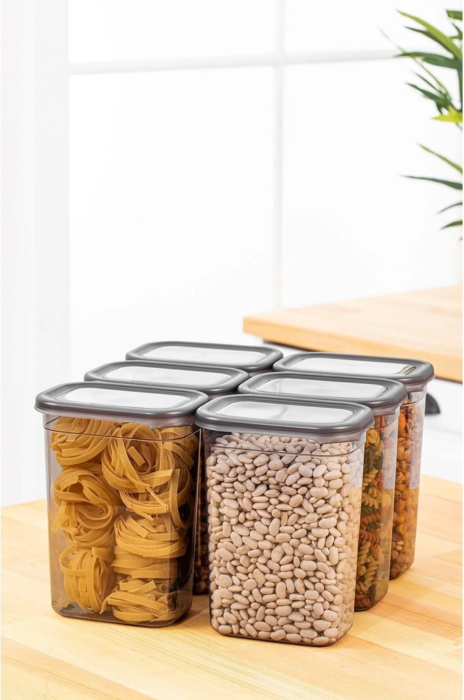Set cutii de depozitare (6 piese), Hermia, Culoare: Antracit