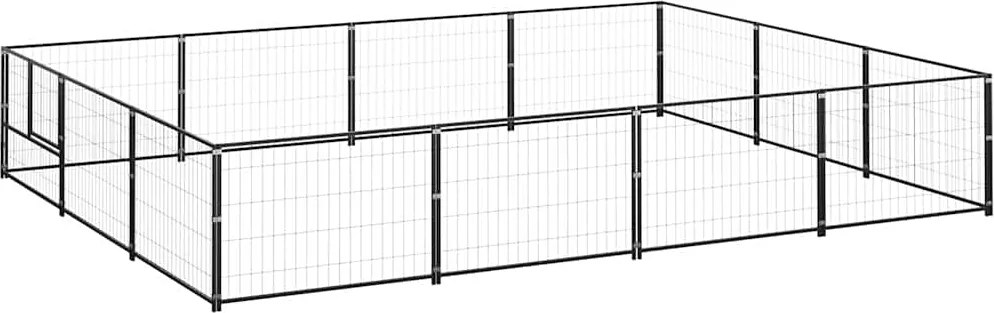 vidaXL Padoc pentru câini, negru, 12 m², oțel