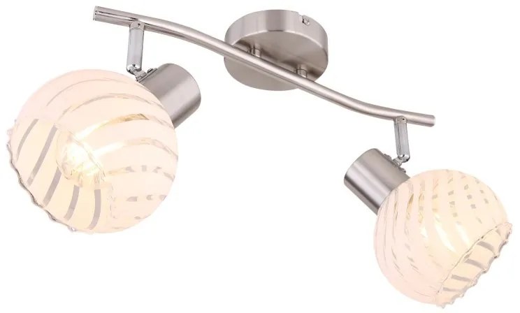 Aplica de perete / tavan cu 2 spoturi design modern WILLY nichel