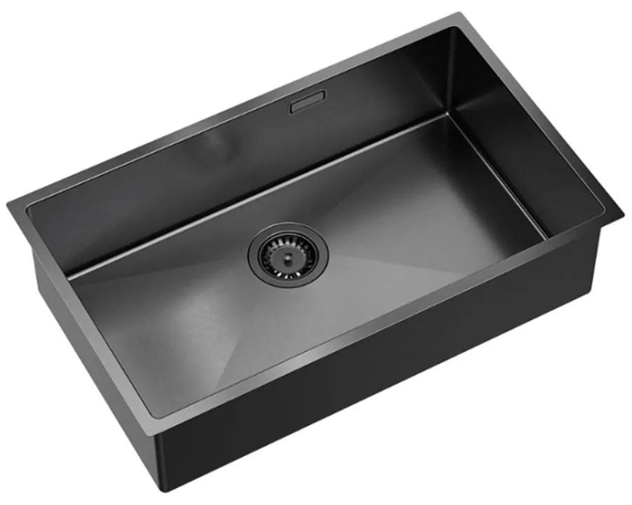 Chiuveta inox sub blat Quadron Unique Anthony 80 finisaj grafit 74x44 cm