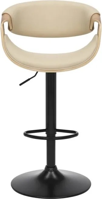 Scaun de bar pivotant ORGANIC stejar/ bej crem