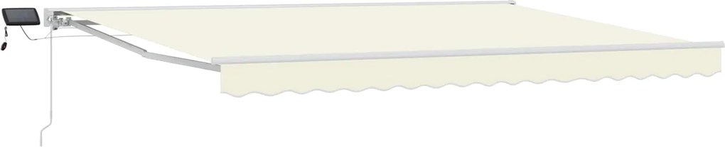 vidaXL Cadru manual de marchiză cu LED-uri Crem 4 x 2 m