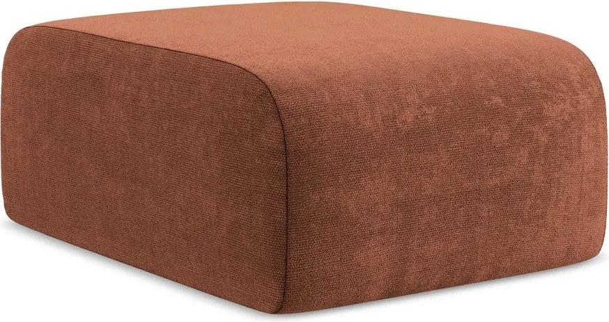 Taburet teracotă cu tapițerie din chenille Lani – Makamii