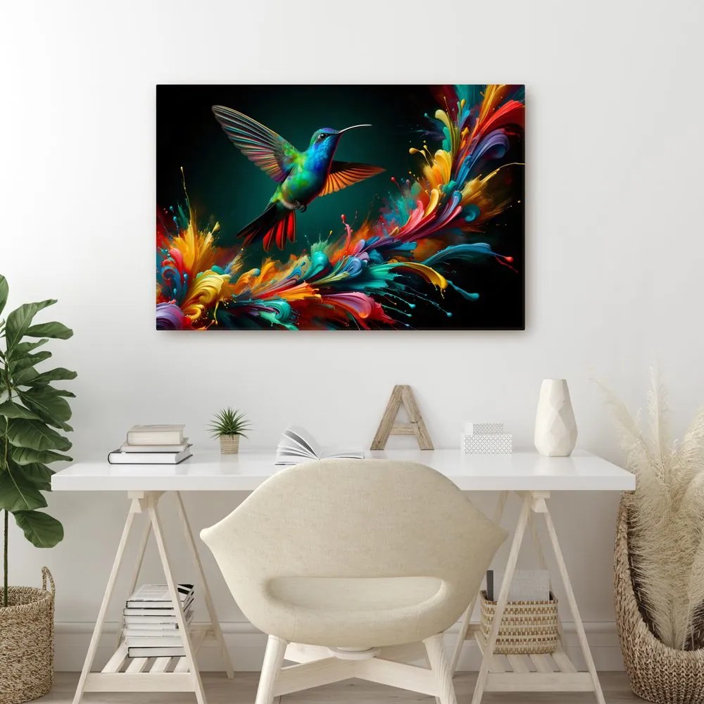 Tablou colibri colorat în zbor