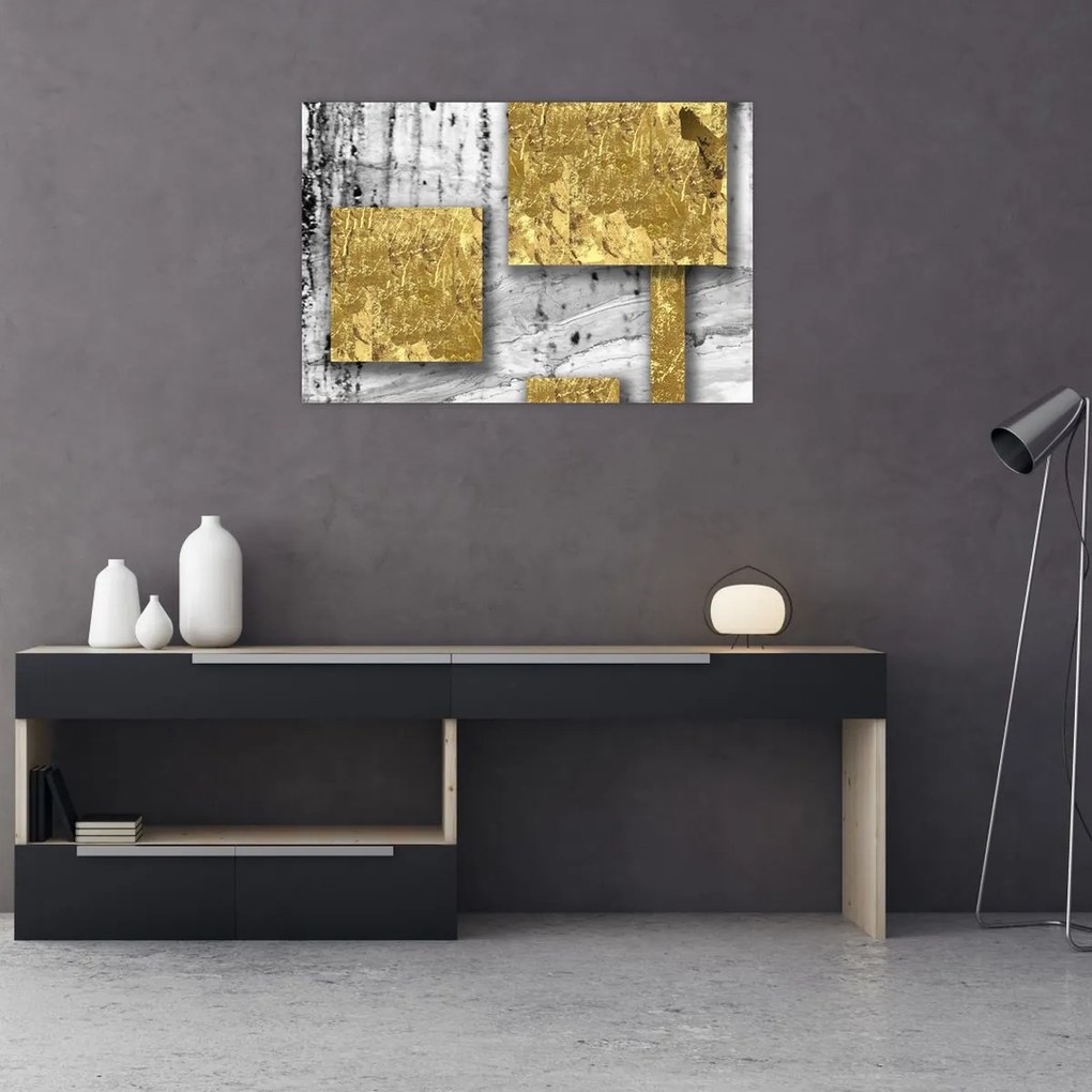 Tablou - Pătrate de aur N⁰3 (90x60 cm)