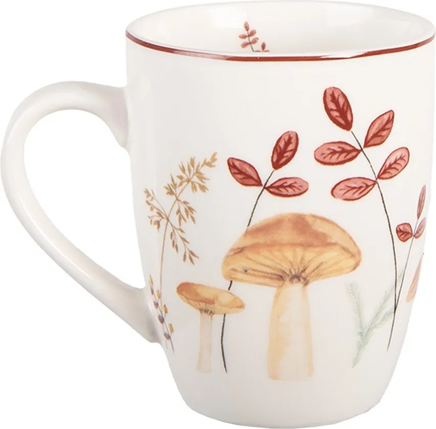 Cană din porțelan, bej, Colecția Mushrooms, 350 ml