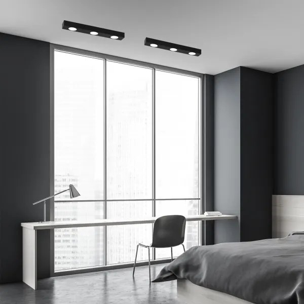 Plafonieră ALEXANDER 3xGX53/12W/230V neagră