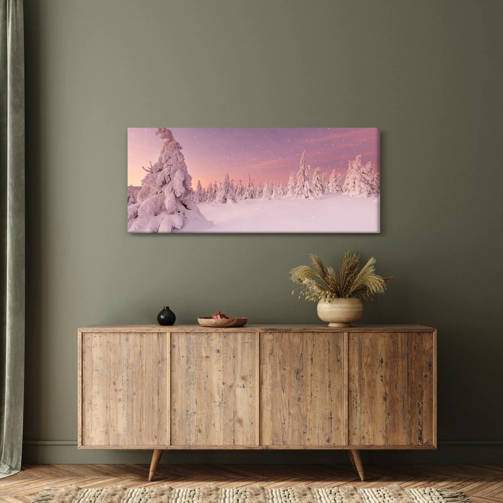 Tablou - Copaci sub așternut de zăpadă (120x50 cm)