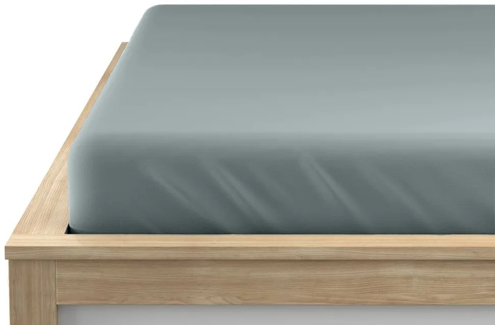 Cearsaf Jersey cu elastic 180x200 cm verde-albastru