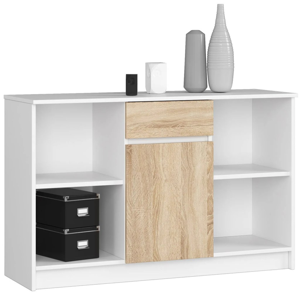 Comodă Briar (Alb + Stejar sonoma). 1069832