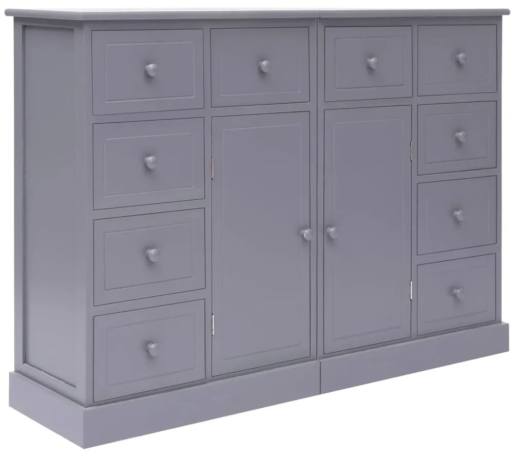 vidaXL Dulap cu 10 sertare, gri, 113x30x79 cm, lemn