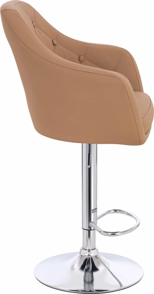 HR831W Scaun Caramel Piele Ecologica Premium Soft cu Bază Cromata