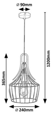 Lustră pe cablu Rabalux 4925 PAROV 1xE27/40W/230V
