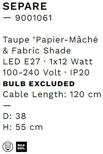 Veioza/Lampa de masa design decorativ, SEPARE H 55cm