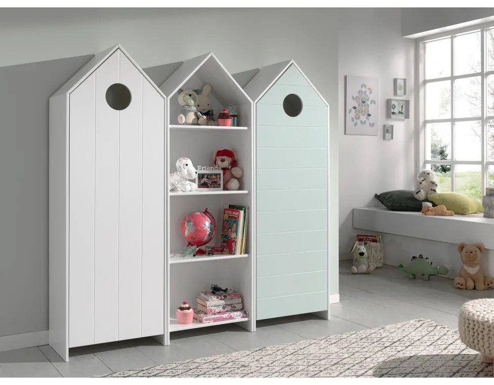 Șifonier de copii alb/albastru deschis 173x171,5 cm CASAMI – Vipack