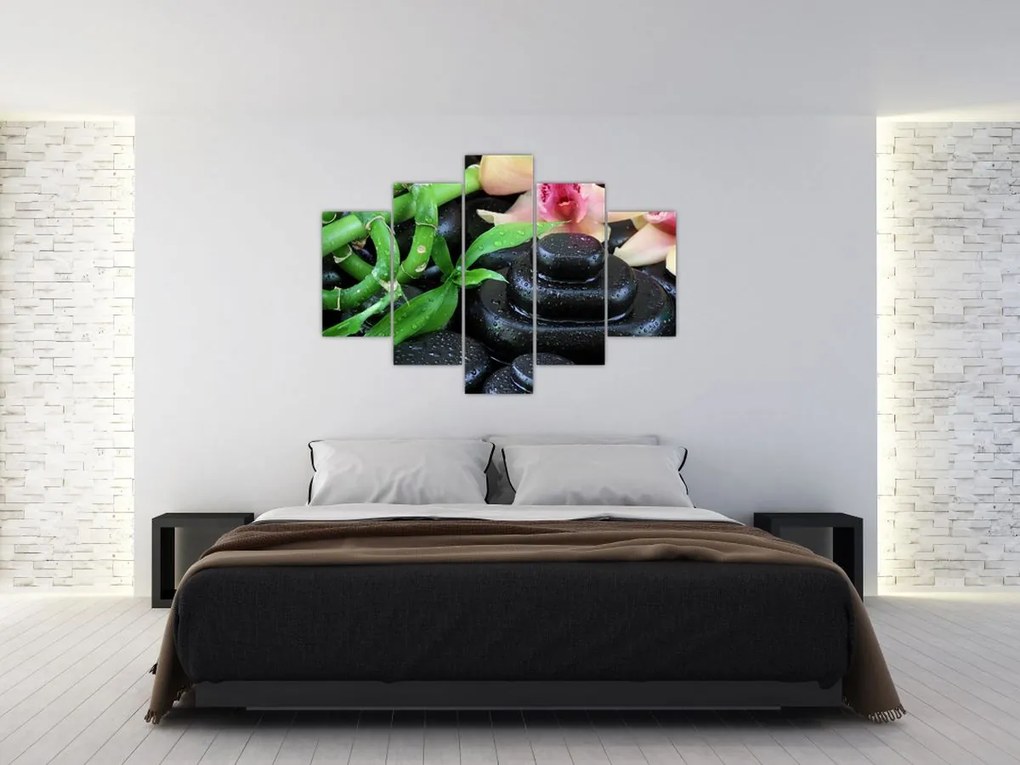 Tablou - Pietre și orhidee (150x105 cm)