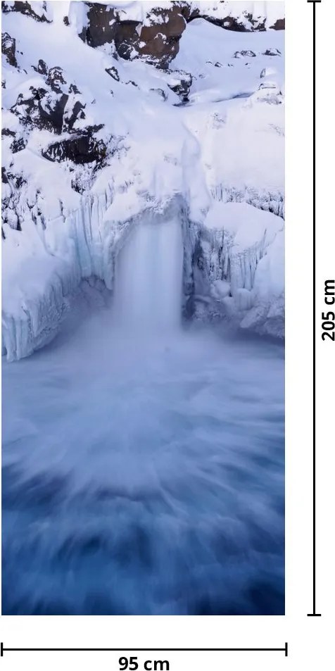 Fototapet pentru ușă - Cascadele iarna (95x205cm)