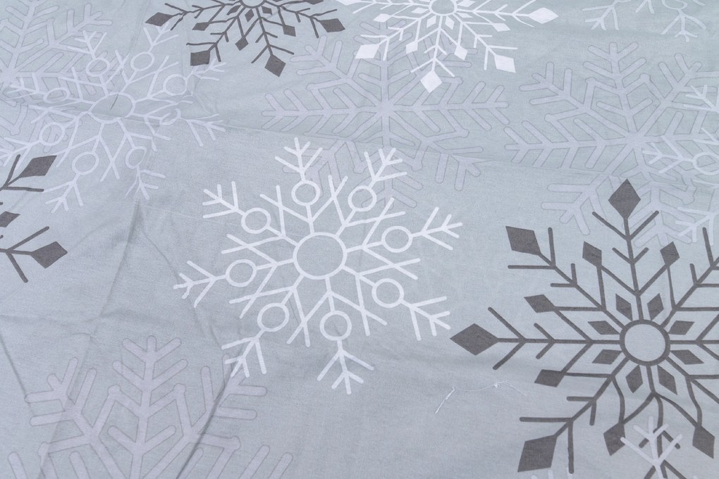 Lenjerie de pat din bumbac CHRISTMAS FLAKES gri Dimensiune lenjerie de pat: 70 x 90 cm | 140 x 200 cm