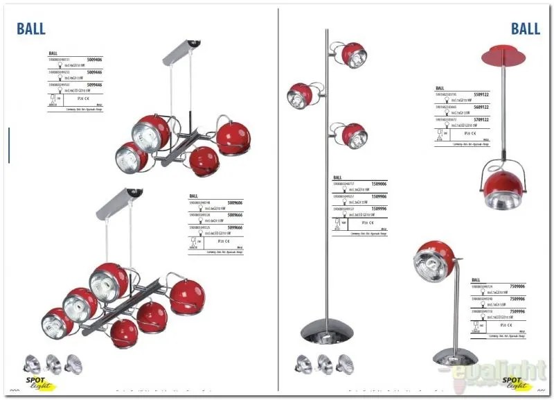 Pendul modern, Spot LED Ball rosu