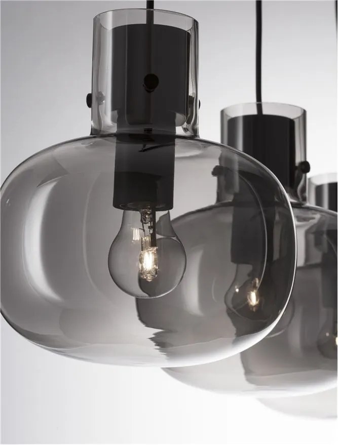 Lustra cu 3 pendule design modern CINZIA fumuriu