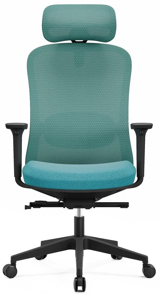 SYNO-H Scaun ergonomic, suport lombar cu Masaj, sezut translatabil, cotiere 3D, tetiera 4D, Mesh/textil, Albastru