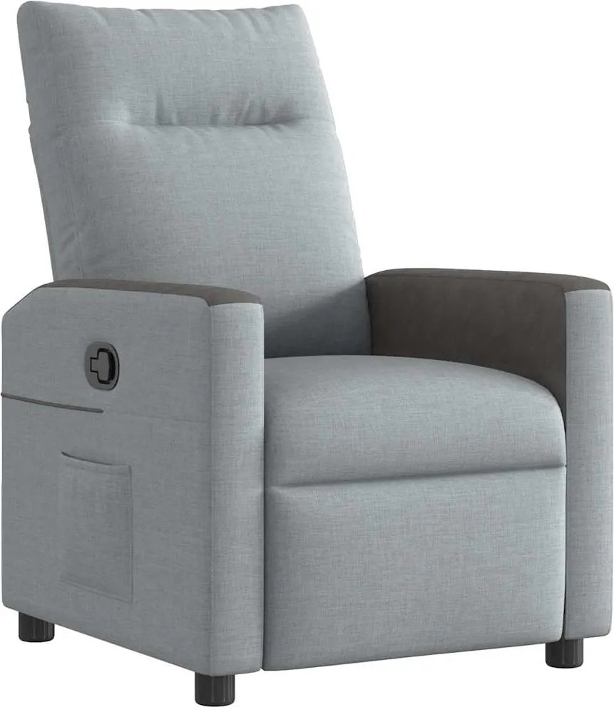 vidaXL Fotoliu rabatabil, gri deschis, material textil