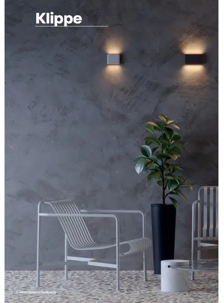 Redo 90452 - Aplica LED de exterior KLIPPE, 24W/230V, IP54, antracit