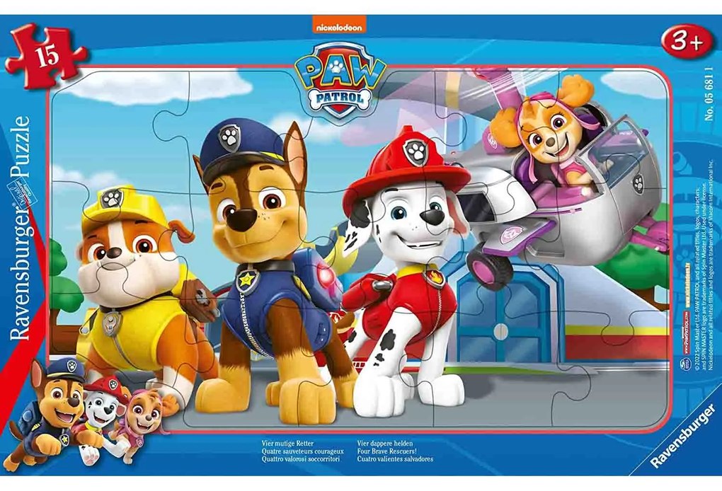 PUZZLE TIP RAMA PATRULA CATELUSILOR, 15 PIESE - RAVENSBURGER (RVSPC05681)