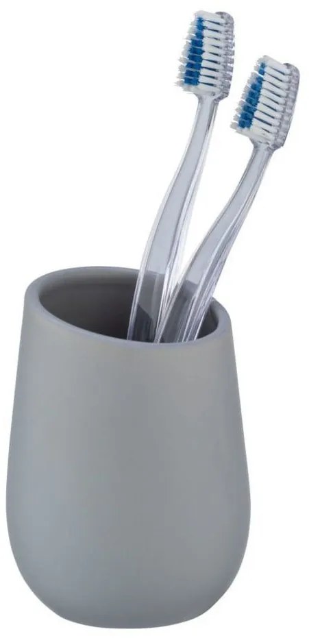 Pahar ceramic pentru periuțe de dinți BADI, gri, Wenko