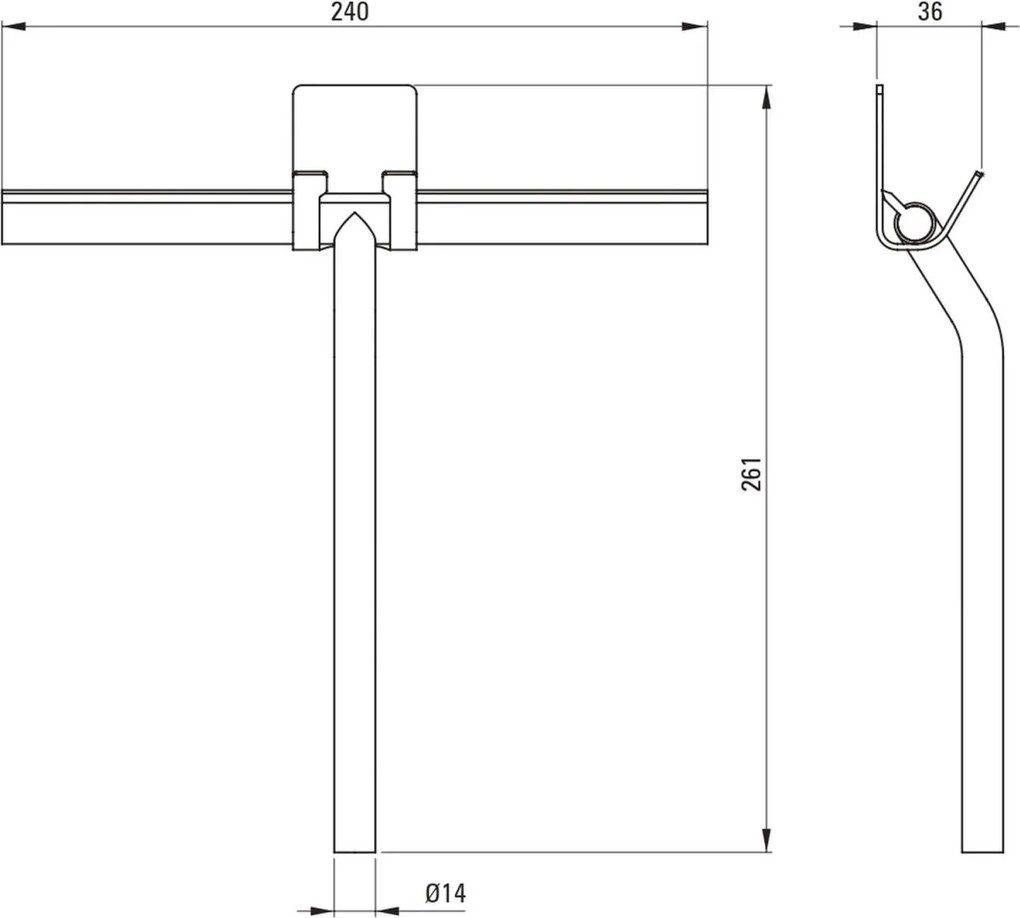 Racleta de apa, cu agatator, pentru cabine de dus, bronz, Deante Silia Bronz
