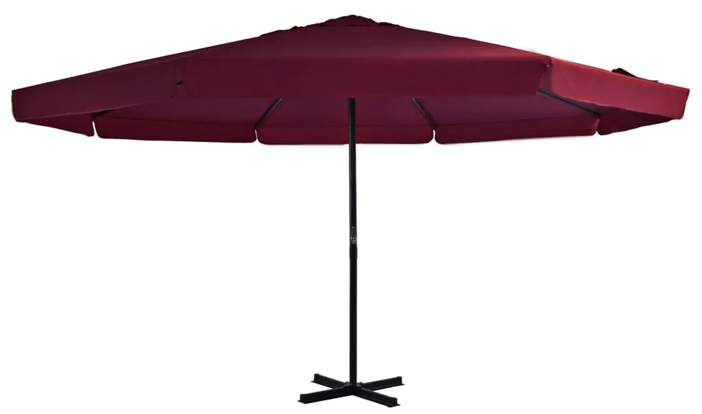 vidaXL Umbrelă de soare de exterior stâlp aluminiu roșu bordo 500 cm