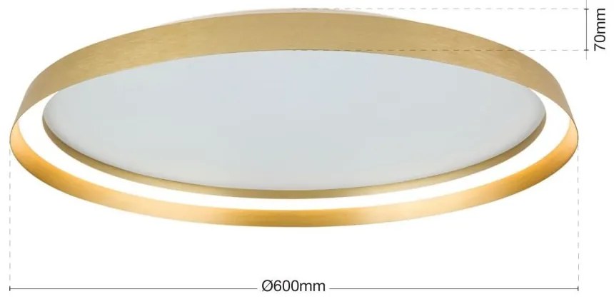 Plafoniera LED design circular MASCA D-60cm auriu mat