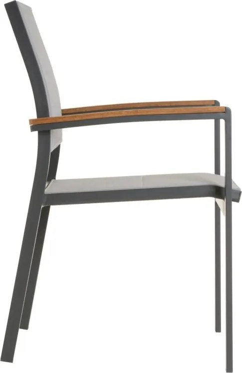 Set de scaune de grădină metalice stivuibile, antracit, 4 bu