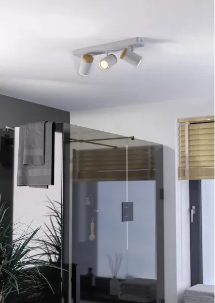Eglo 300004 - Aplica spot pentru baie CONSUMA, 3x GU10, 3W, 230V, IP44, alb/bej