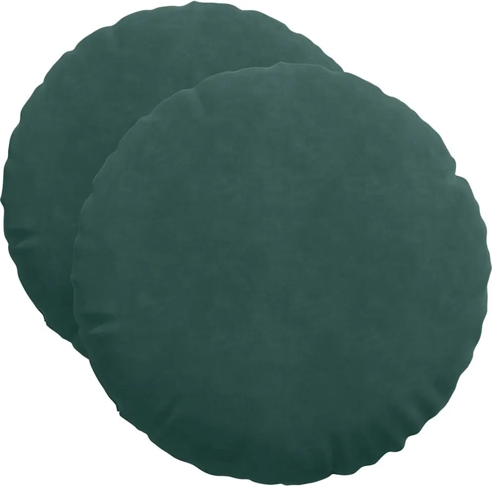 vidaXL Perne de Șezut 2 pcs Verde închis Ø 40 x 13 cm Catifea