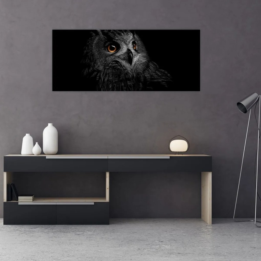 Tablou - Bufniță, ilustrație (120x50 cm)