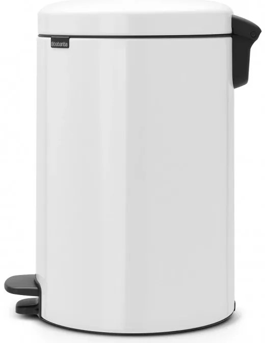 Cos de gunoi cu pedala Brabantia NewIcon 649034, 20 L, Inchidere lina, Baza antiderapanta, Alb