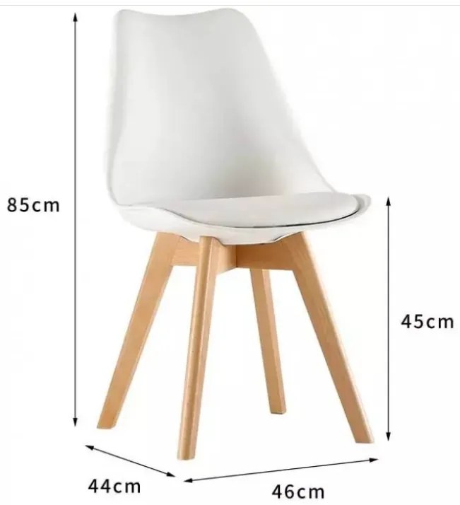 JAKS SCAUN CLASSIC CU PERNĂ ALBĂ , STILUL SCANDINAV