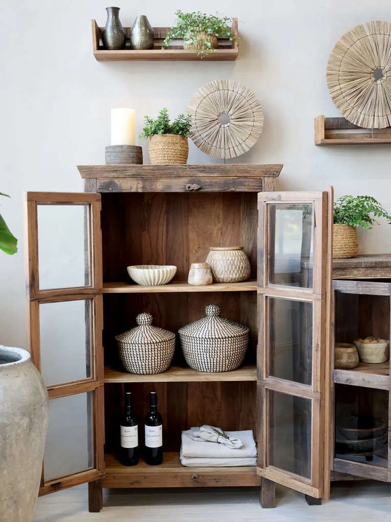 Vitrina din lemn reciclat, cu aspect vintage, Grimaud - Ava
