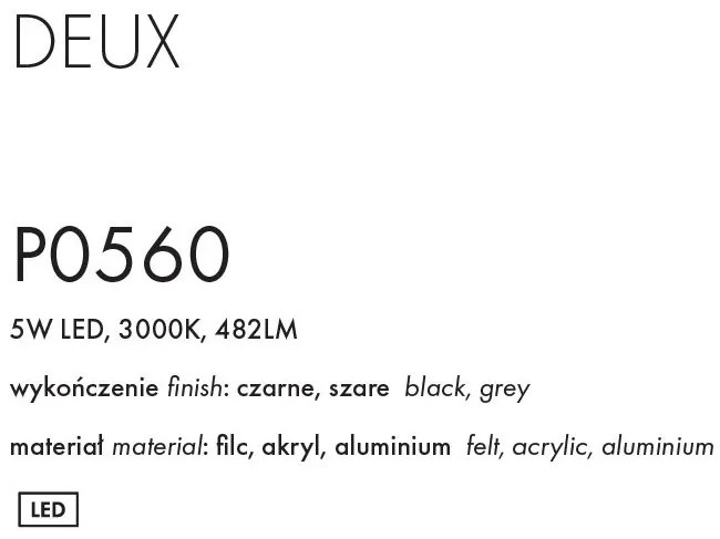 Lustra/Pendul LED design decorativ Deux negru